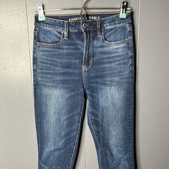 America Eagle Super Hi-Rise Dark blue Jegging Size 2 long - Picture 5 of 8